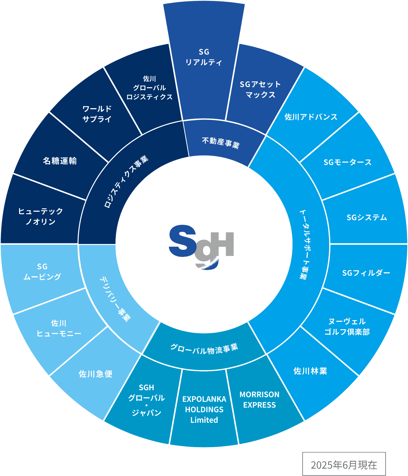 SGリアルティのSGホールディングスにおけるポジションを表した図